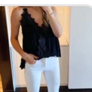 Talulah clementine lace black tank